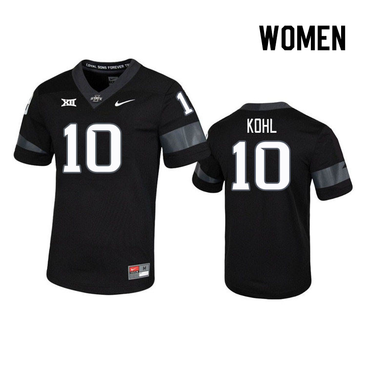 Women #10 Iowa State Cyclones College Football Jerseys Stitched Sale-Black